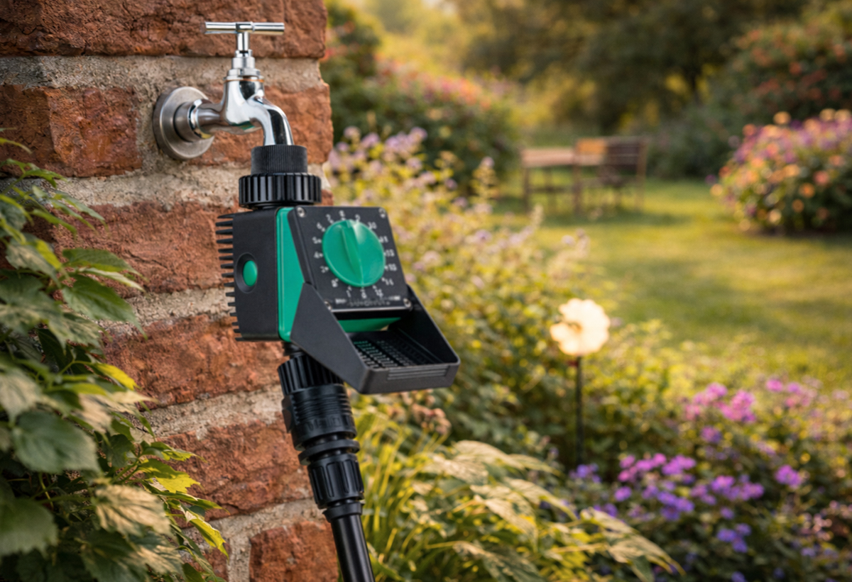 Απεικονίζεται ο προγραμματιστής σε λειτουργία σε έναν κήπο.